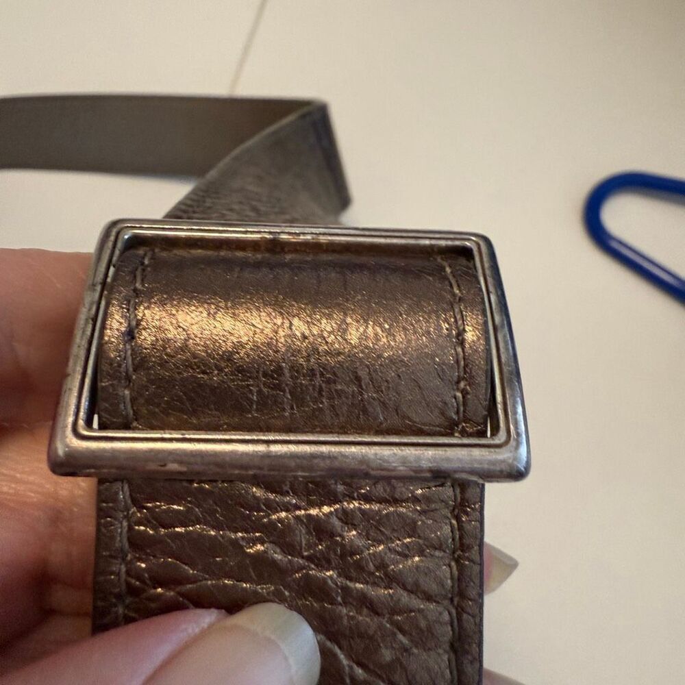 Brighton Zoe Metallic Bronze Crinkle Leather Crossbody Bag - Picture 5 of 16